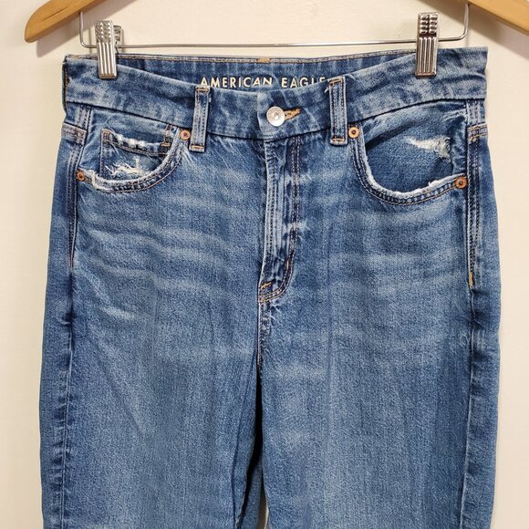 AMERICAN EAGLE Curvy Mom Jeans Real Good Ankle Hi-Rise Stretch Women 8 x 26" - Picture 5 of 15
